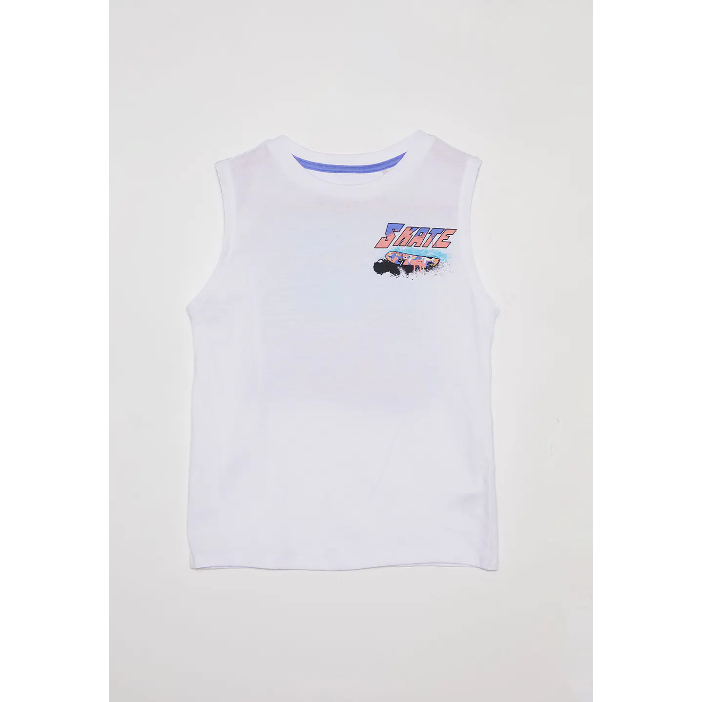 Polera Niño Sin Mangas Blanco Familyshop 1