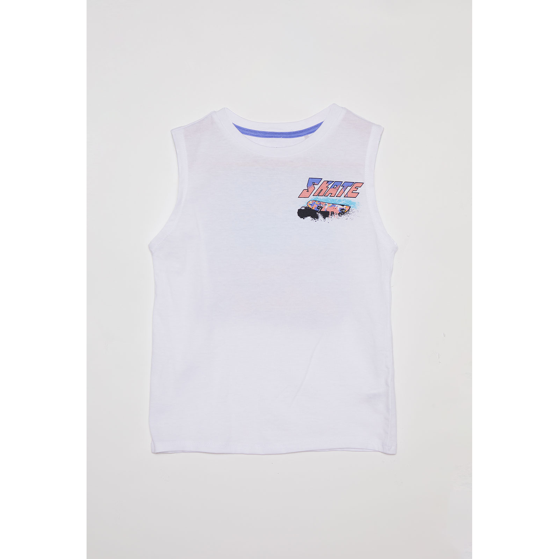 Polera Niño Sin Mangas Blanco Familyshop 1