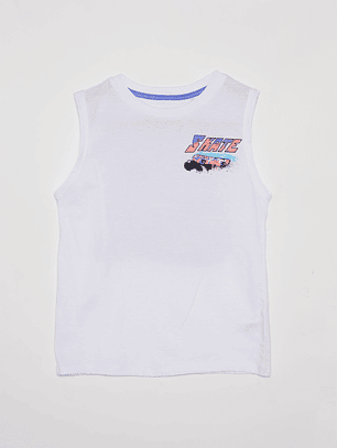 Polera Niño Sin Mangas Blanco Familyshop