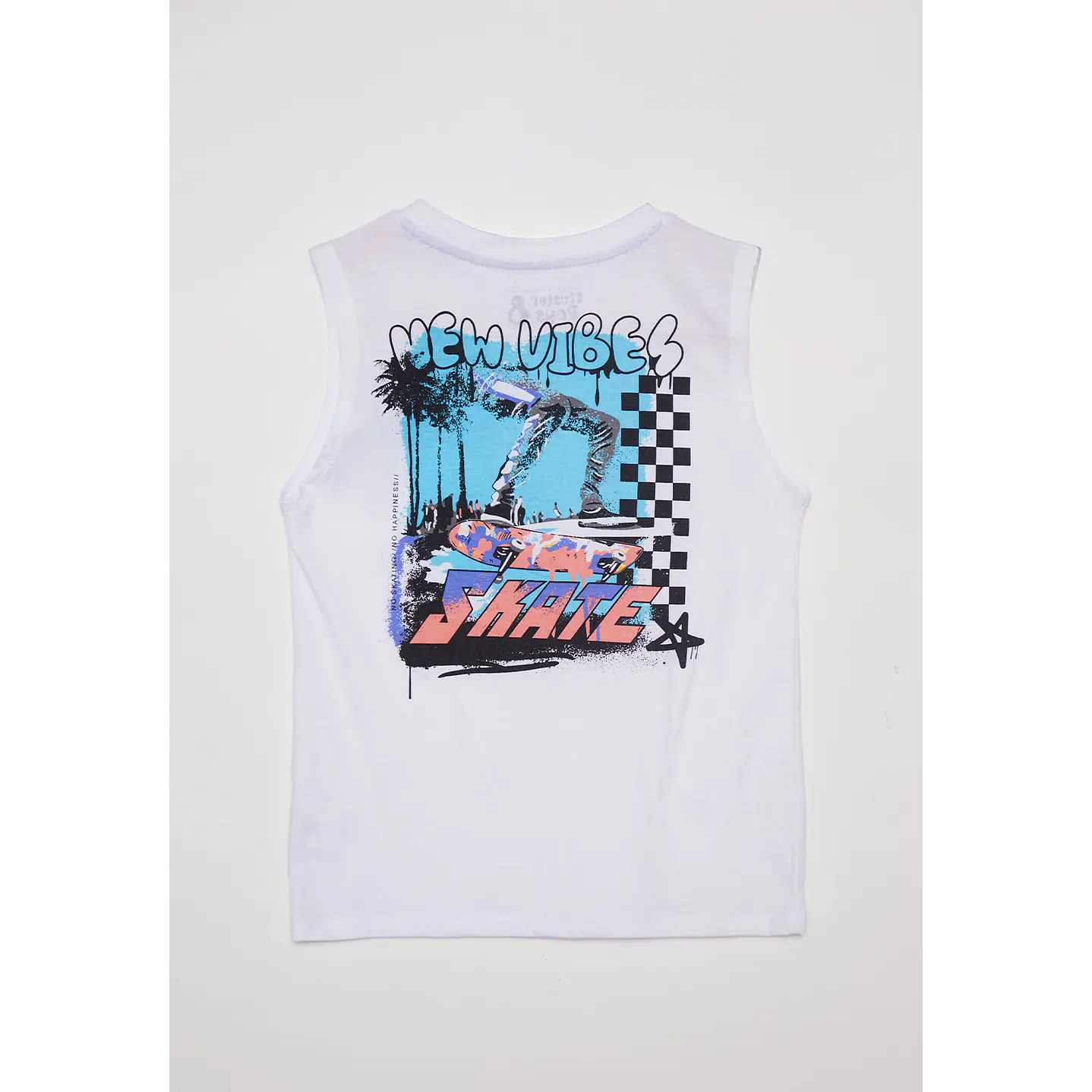 Polera Niño Sin Mangas Blanco Familyshop 2