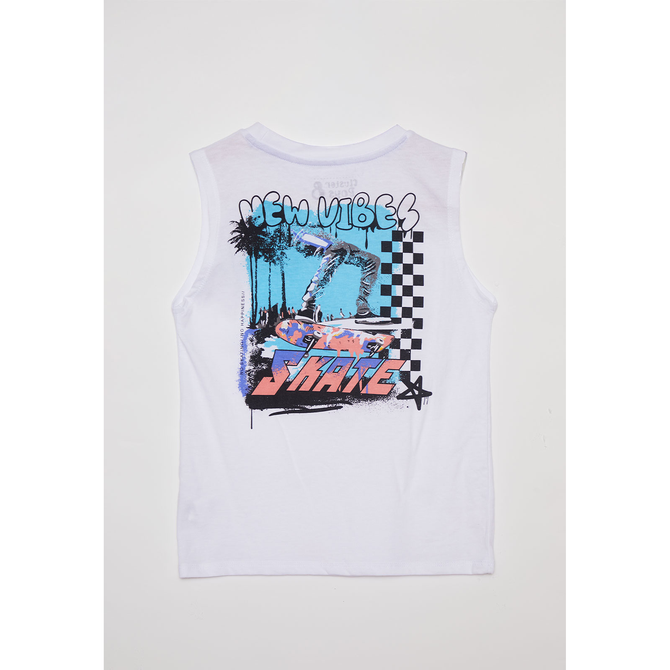 Polera Niño Sin Mangas Blanco Familyshop 2