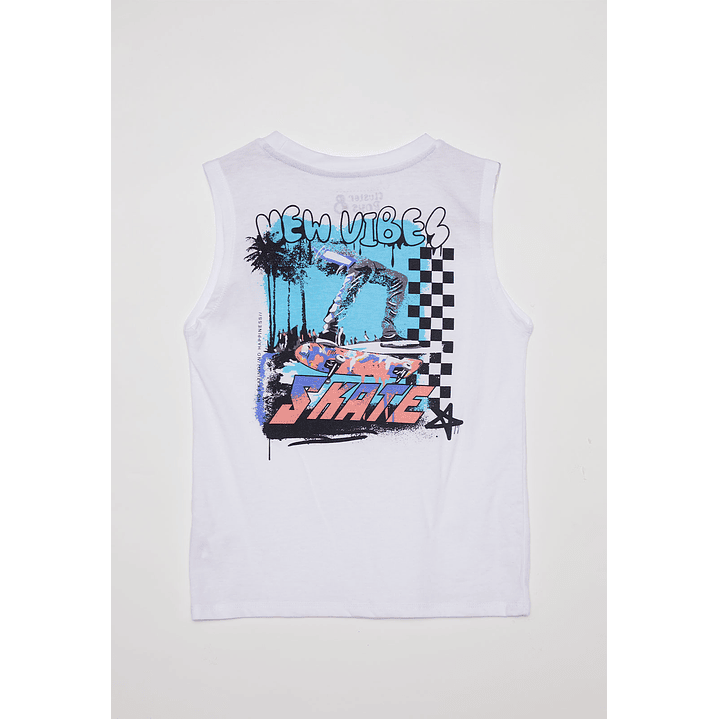 Polera Niño Sin Mangas Blanco Familyshop 2