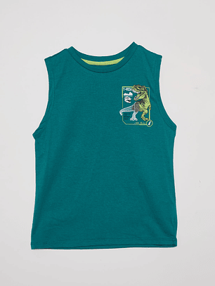 Polera Niño Sin Mangas Verde Familyshop