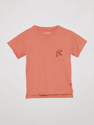 Polera Acid Wash Manga Corta Café Familyshop