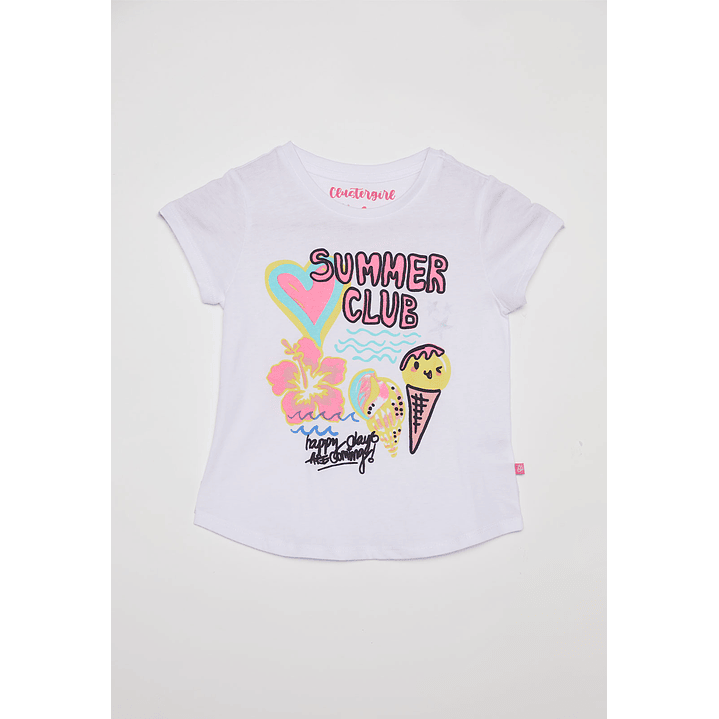 Polera Niña Puff Summer Blanco Familyshop 1