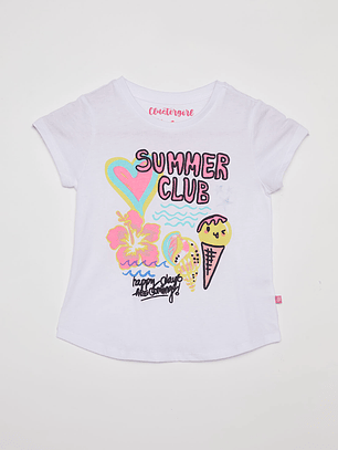 Polera Niña Puff Summer Blanco Familyshop