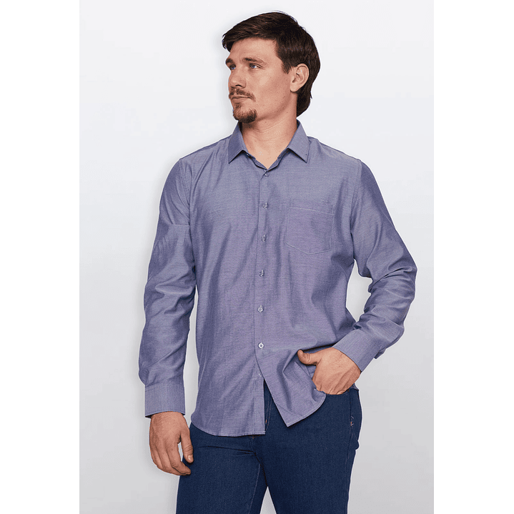 Camisa Hombre Oxford Gris Familyshop 1