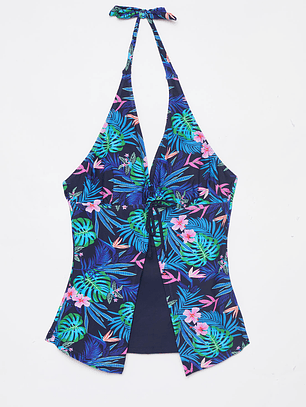 Traje De Baño 2 Piezas Mujer Azul Familyshop