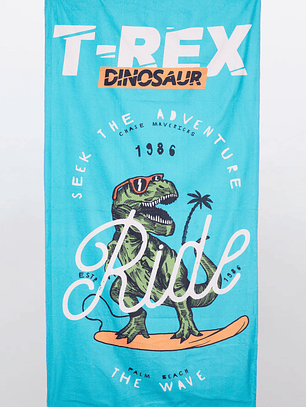 Toalla T-Rex 70x140 cm Celeste Familyshop