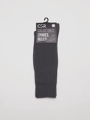 Calcetín Bipack Mujer Gris Escolar Familyshop