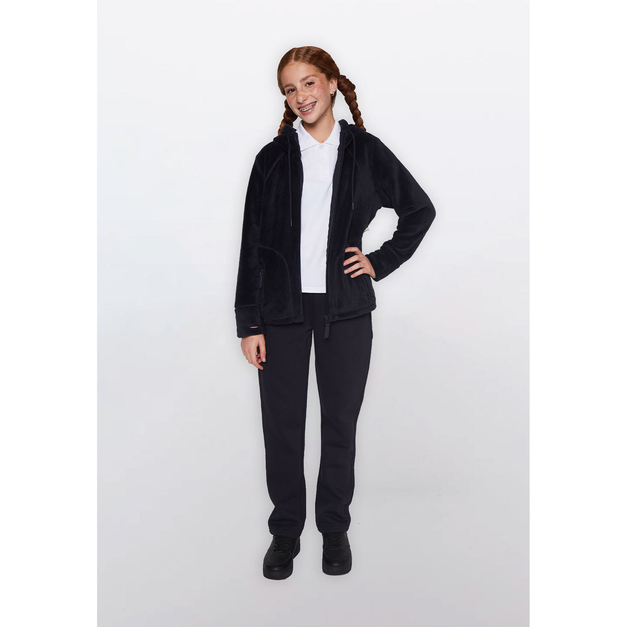 Polerón Niña Peludo Escolar Azul Familyshop 2