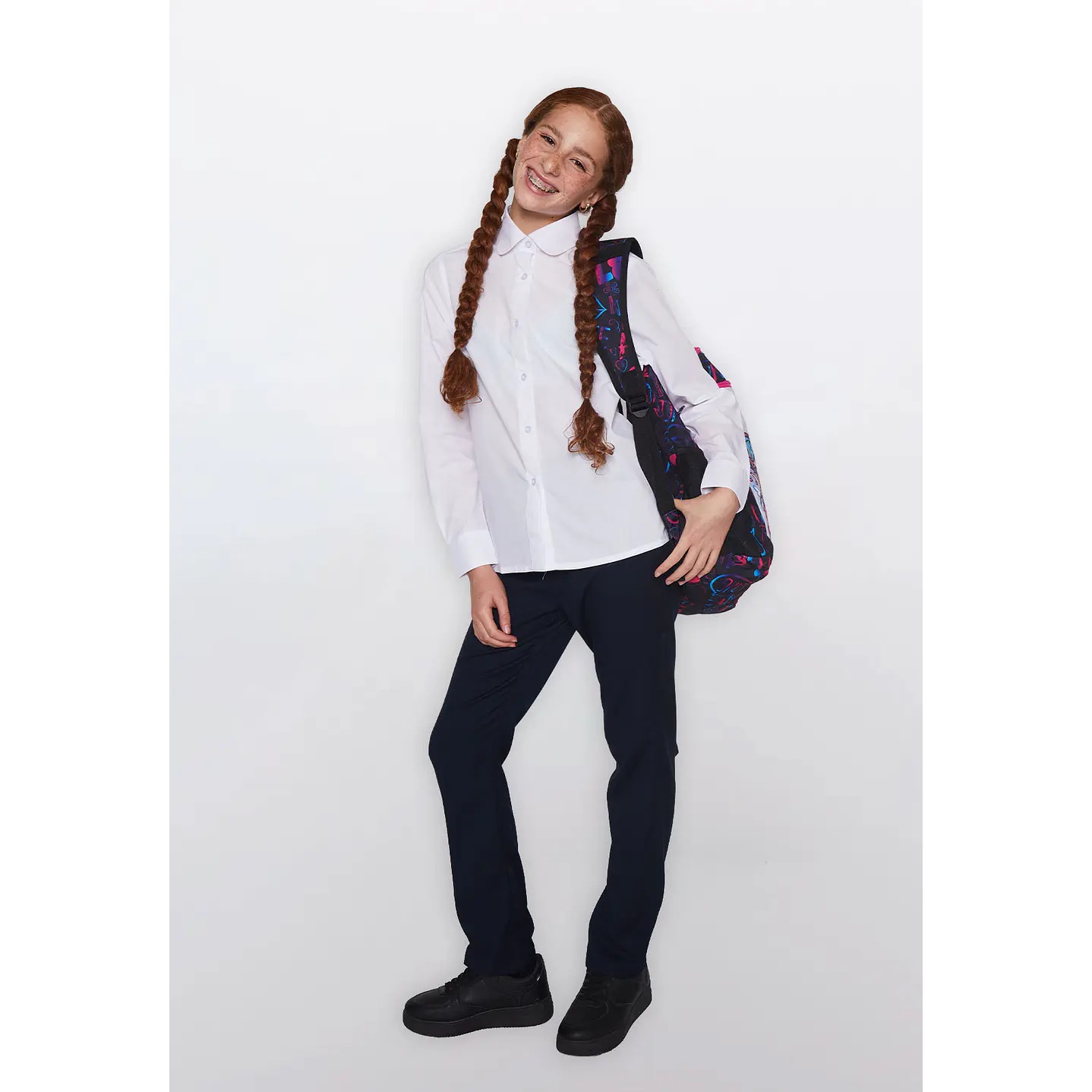 Pantalón Niña Básico Escolar Azul Familyshop 3