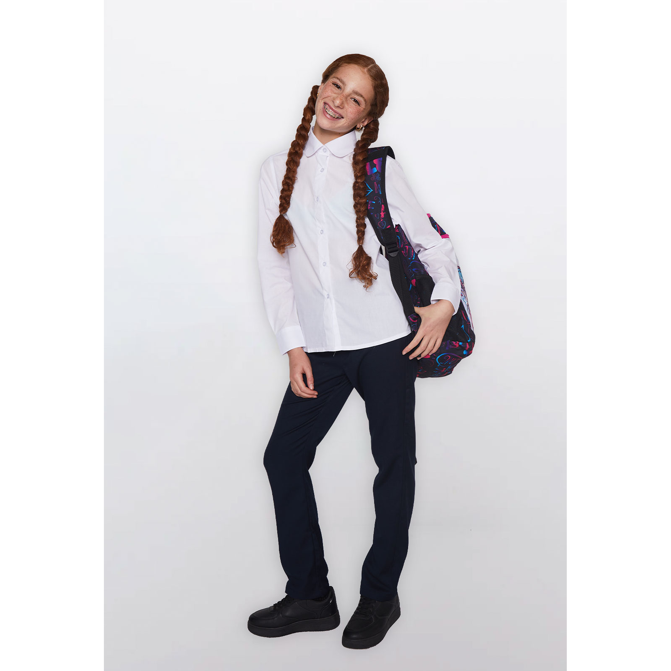 Pantalón Niña Básico Escolar Azul Familyshop 2