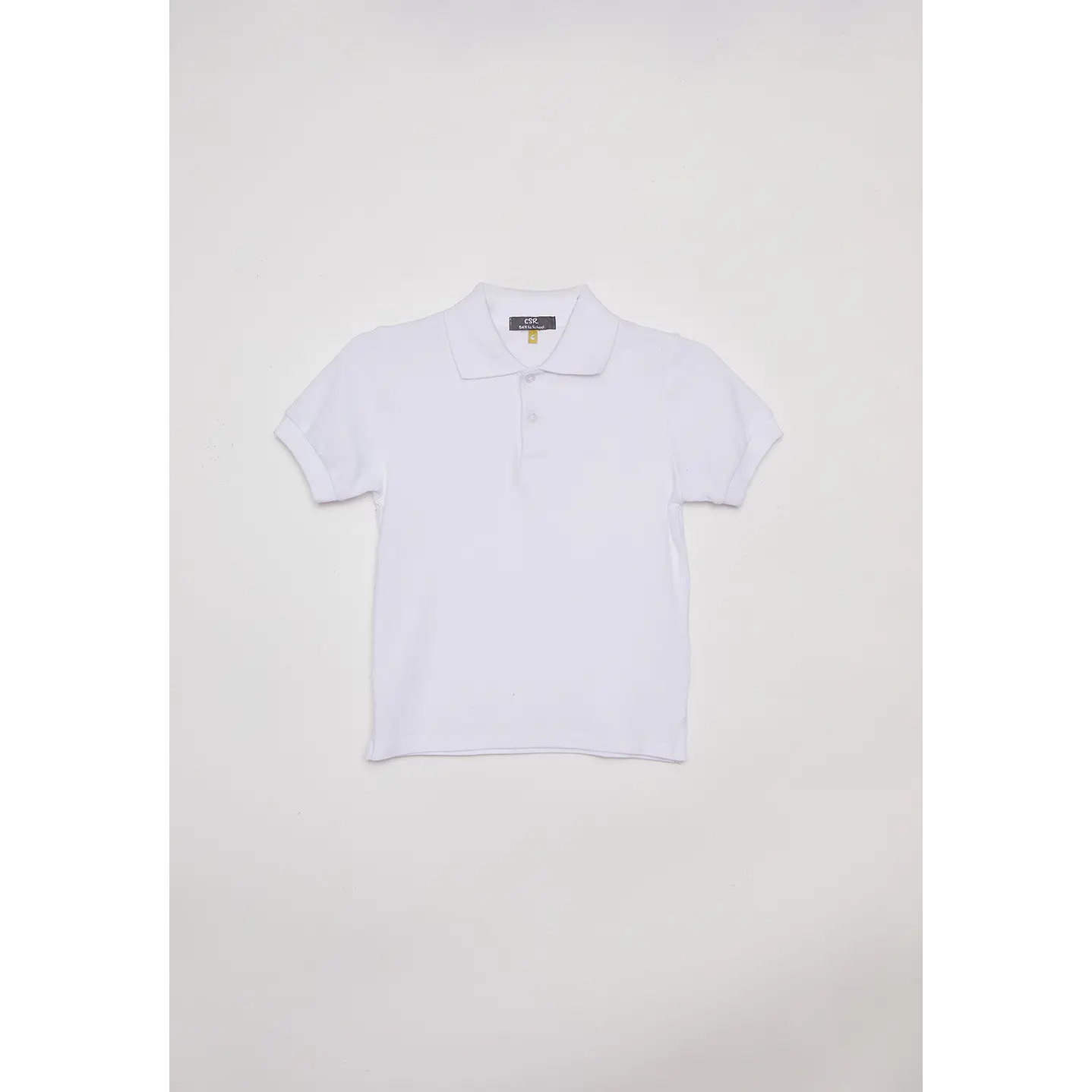 Polera Unisex Escolar Pique Blanca Tallas 6 a 16 Familyshop 1