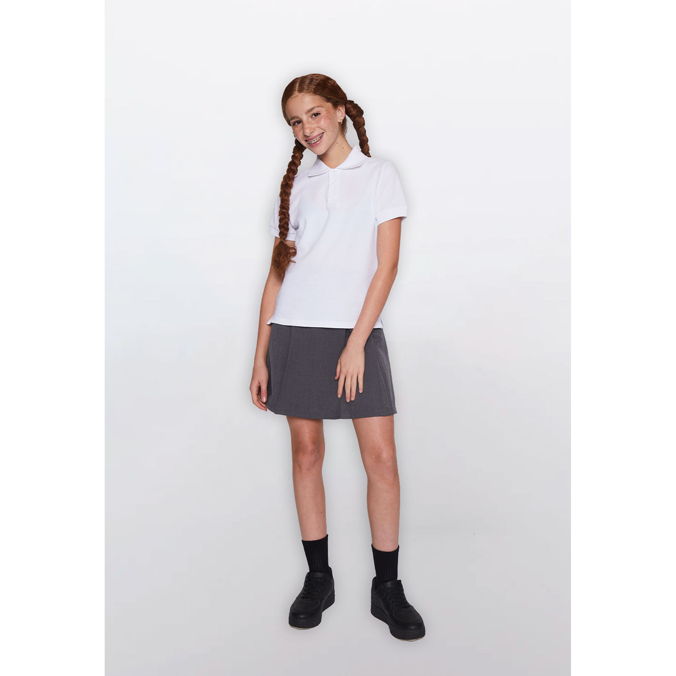 Polera Unisex Pique Escolar Blanco Familyshop 2