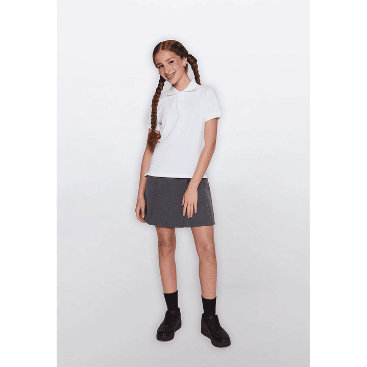 Polera Unisex Pique Escolar Blanco Familyshop 2