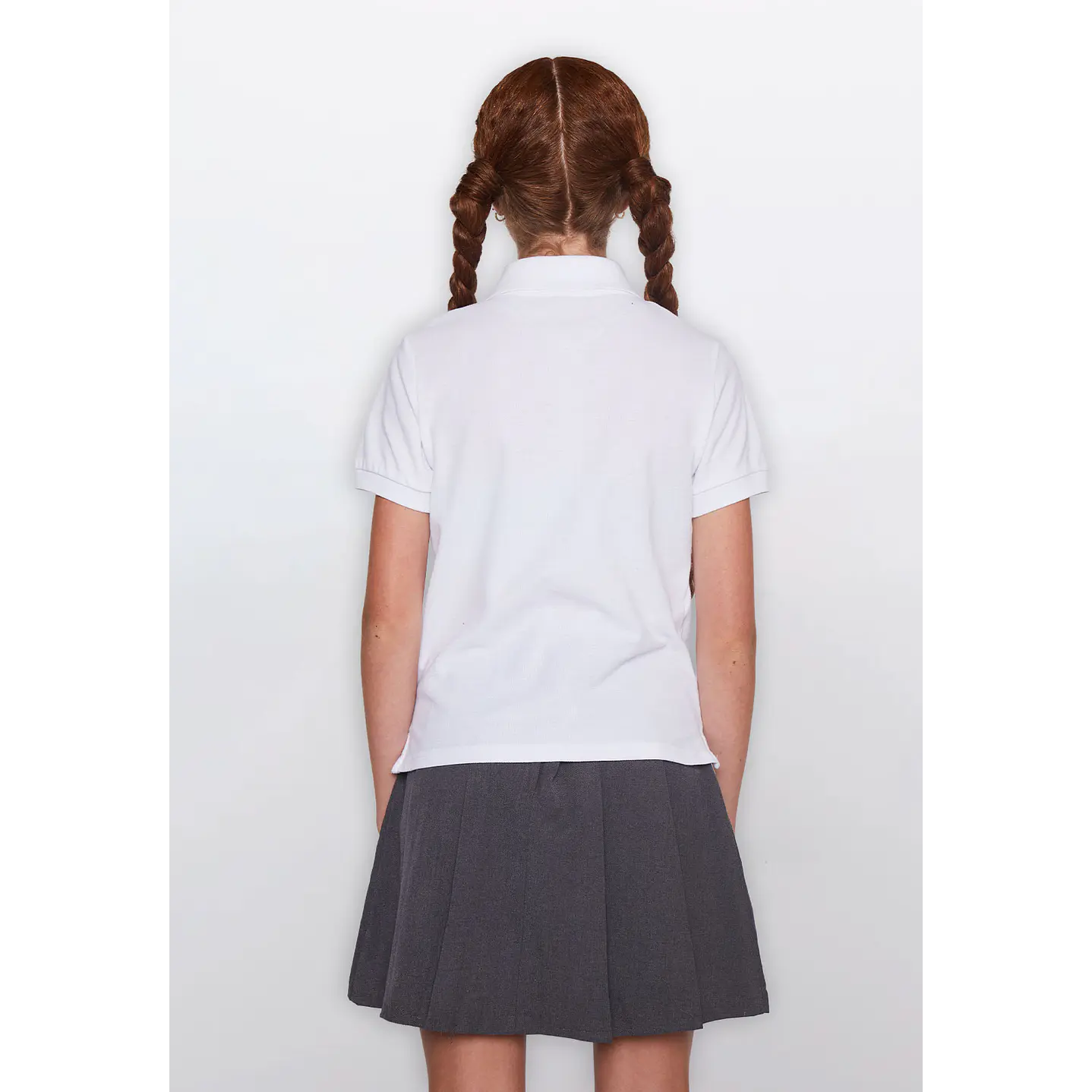 Polera Unisex Escolar Pique Blanca Tallas 6 a 16 Familyshop 5
