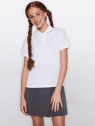 Polera Unisex Pique Escolar Blanco Familyshop