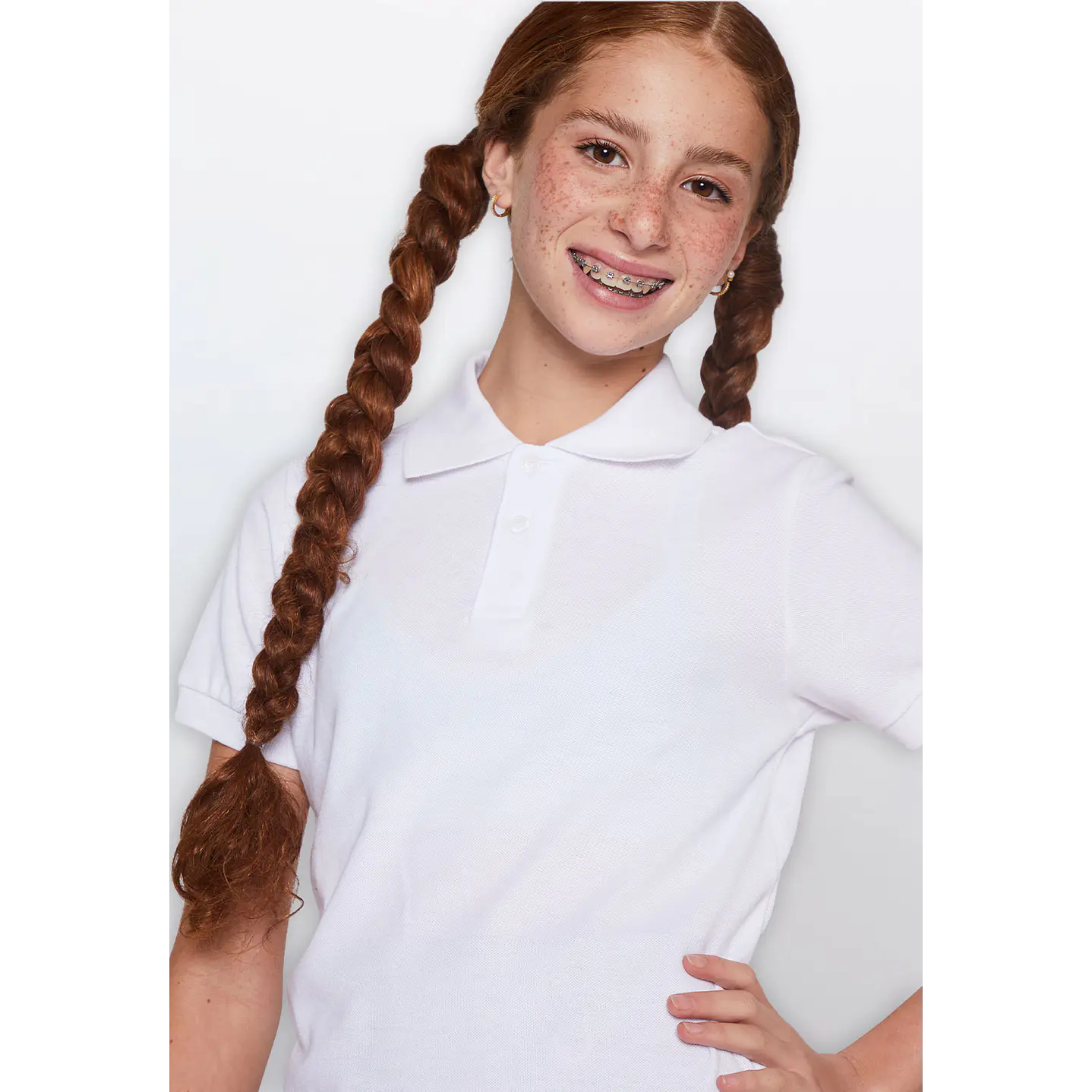 Polera Unisex Escolar Pique Blanca Tallas 6 a 16 Familyshop 8