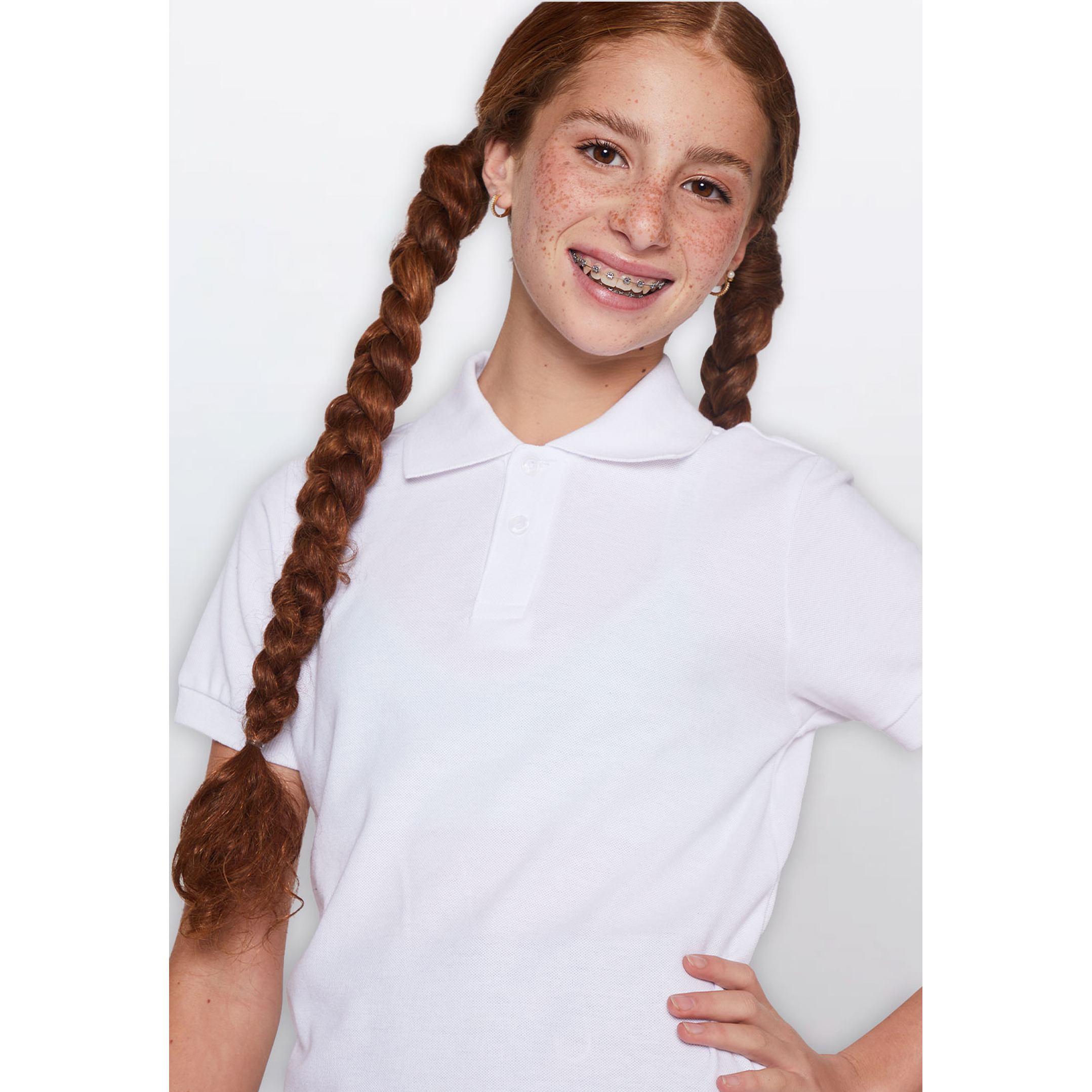 Polera Unisex Pique Escolar Blanco Familyshop 5