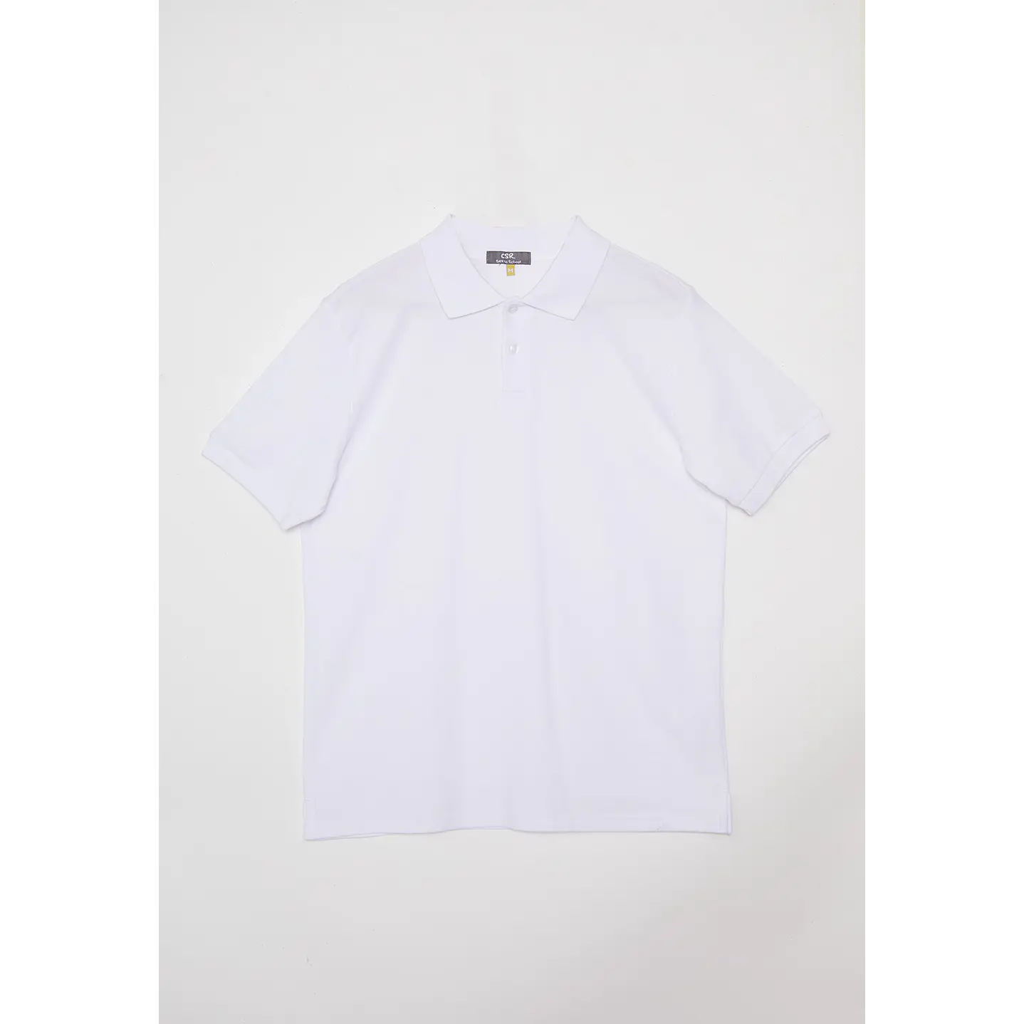 Polera Unisex Escolar Pique Blanca Tallas XS a XL Familyshop 1