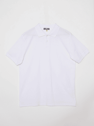 Polera Pique Unisex Escolar Blanco Familyshop