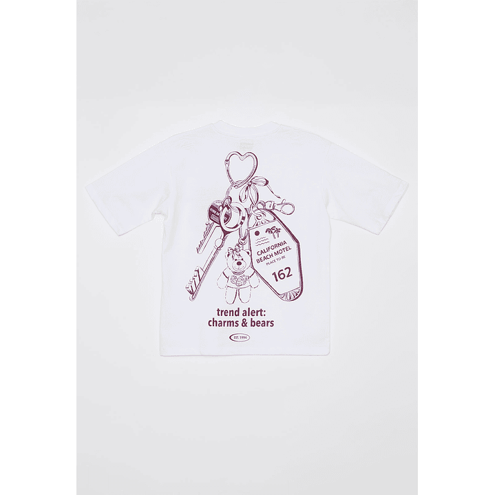 Polera Oversize LLavero  Lola Blanco Familyshop 1