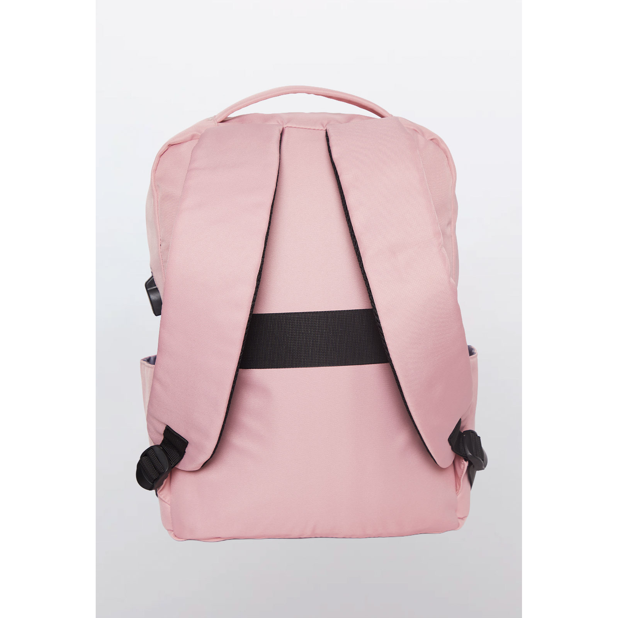 Mochila Lisa Rosada Usb 15 Litros 4