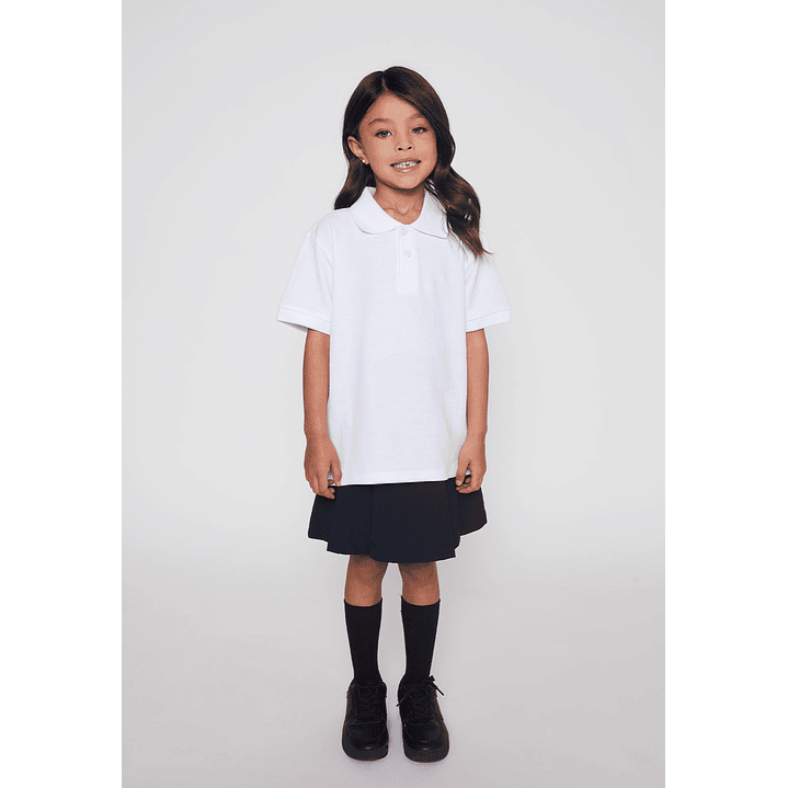 Polera Unisex Escolar Pique Blanca Tallas 6 a 16 Familyshop 4