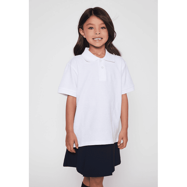 Polera Unisex Escolar Pique Blanca Tallas 6 a 16 Familyshop 2