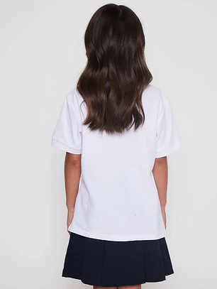 Polera Unisex Escolar Pique Blanca Tallas 6 a 16 Familyshop