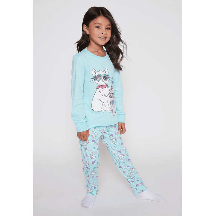 Pijama Jersey Niña Celeste Familyshop 1
