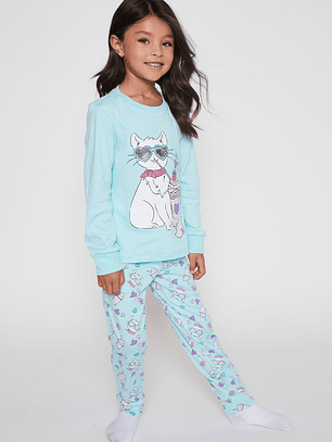 Pijama Jersey Niña Celeste Familyshop