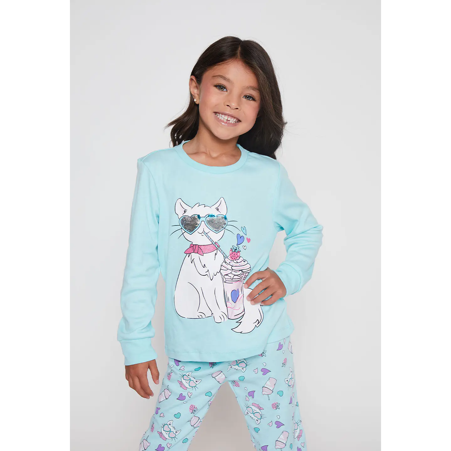 Pijama Jersey Niña Celeste Familyshop 3