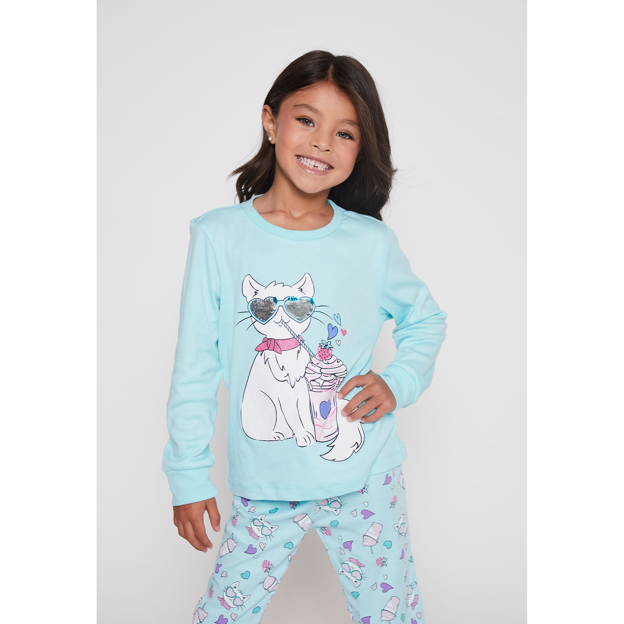 Pijama Jersey Niña Celeste Familyshop 3