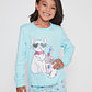 Pijama Jersey Niña Celeste Familyshop - Miniatura 3