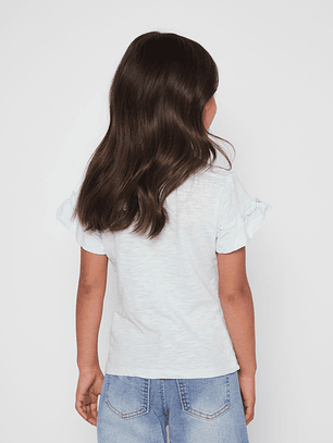 Polera Vuelos Niña Turquesa Familyshop