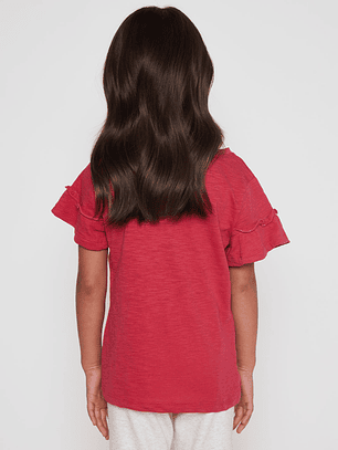 Polera Vuelos Niña Rojo Familyshop
