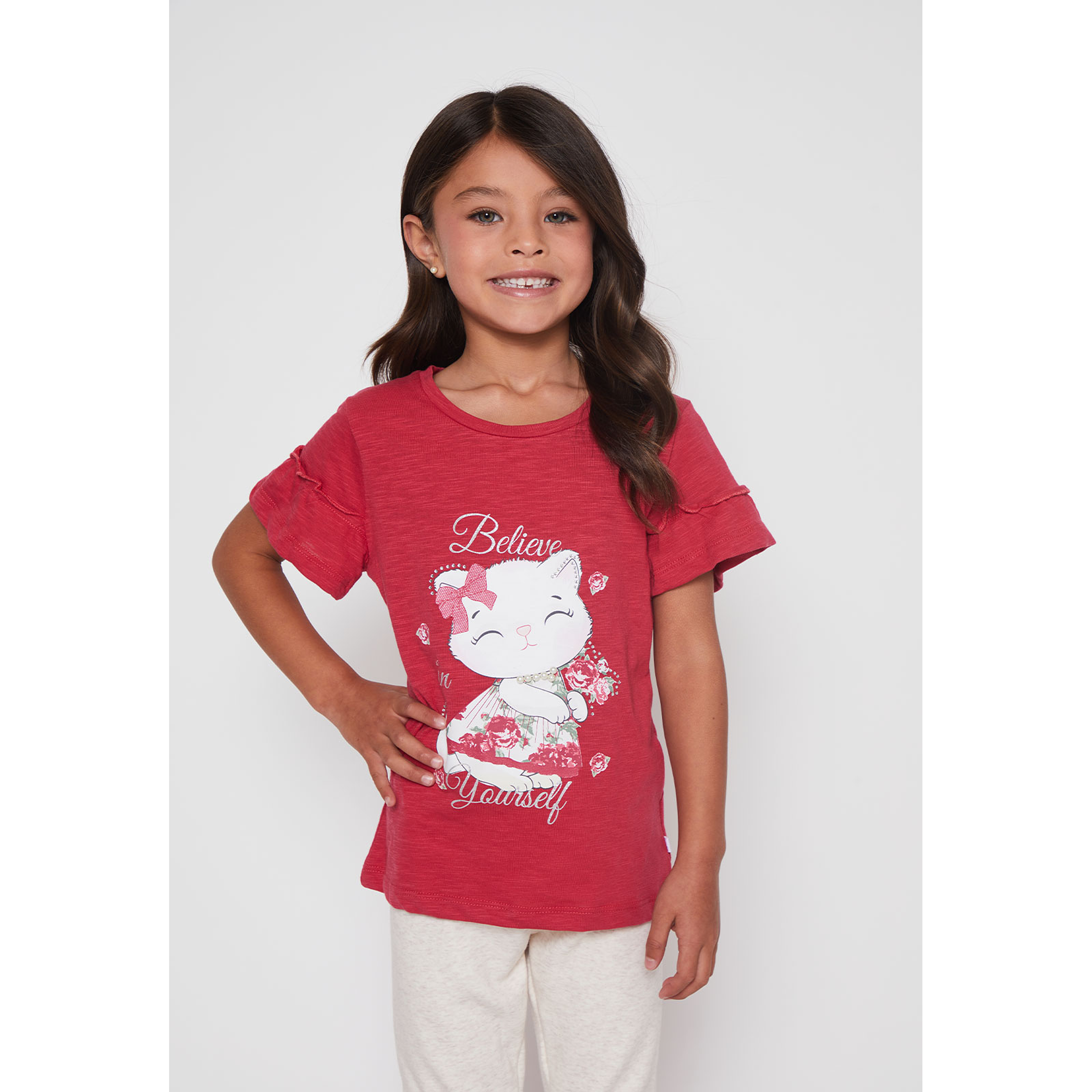 Polera Vuelos Niña Rojo Familyshop 1