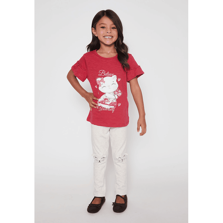 Polera Vuelos Niña Rojo Familyshop 3