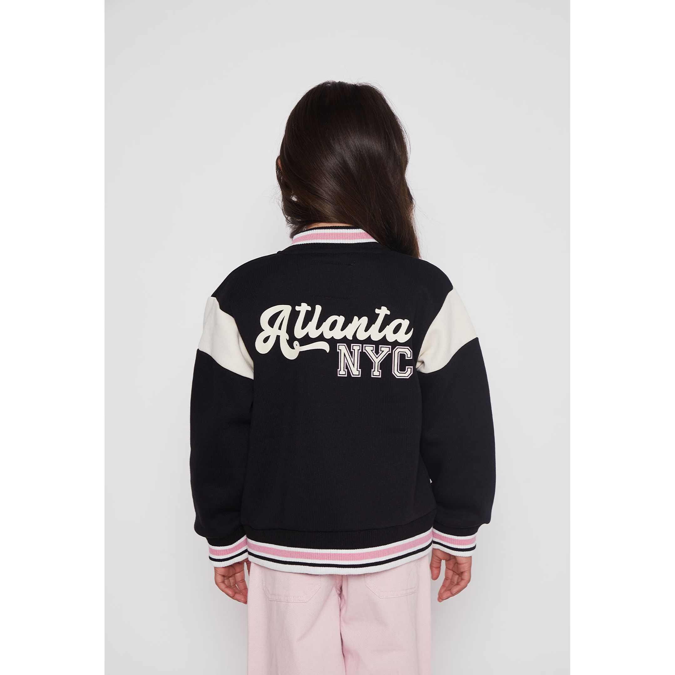 Chaqueta Varsity Niña Negro Familyshop 2
