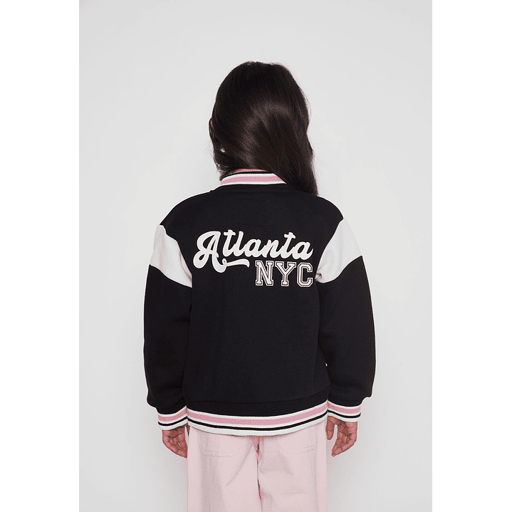 Chaqueta Varsity Niña Negro Familyshop 2