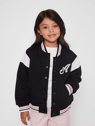 Chaqueta Varsity Niña Negro Familyshop