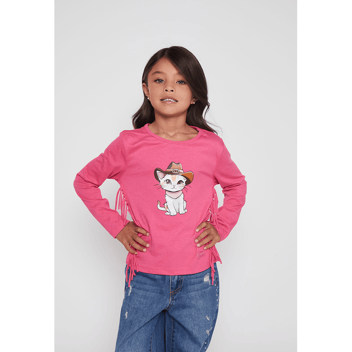 Polera Flecos Niña Fucsia Familyshop 1
