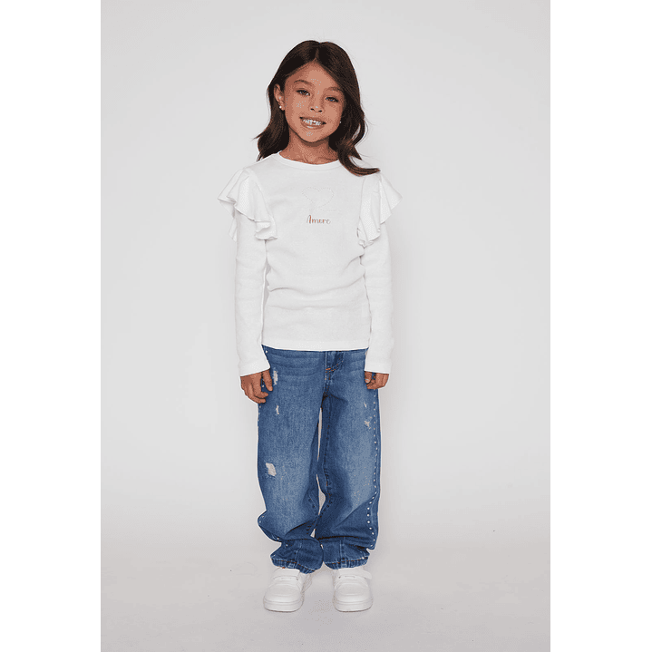 Polera Vuelos Niña Crudo Familyshop 3