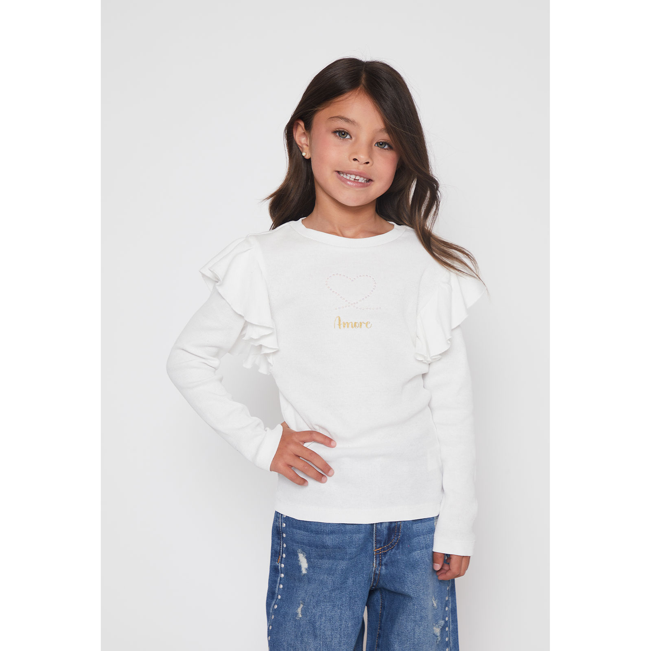 Polera Vuelos Niña Crudo Familyshop 1