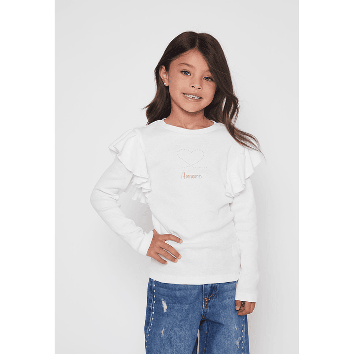 Polera Vuelos Niña Crudo Familyshop 1