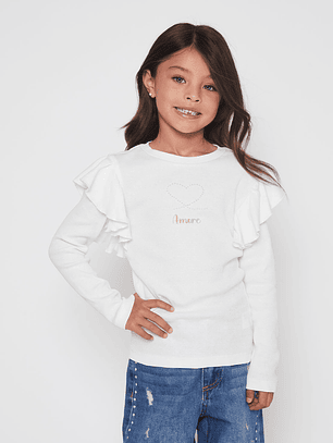 Polera Vuelos Niña Crudo Familyshop