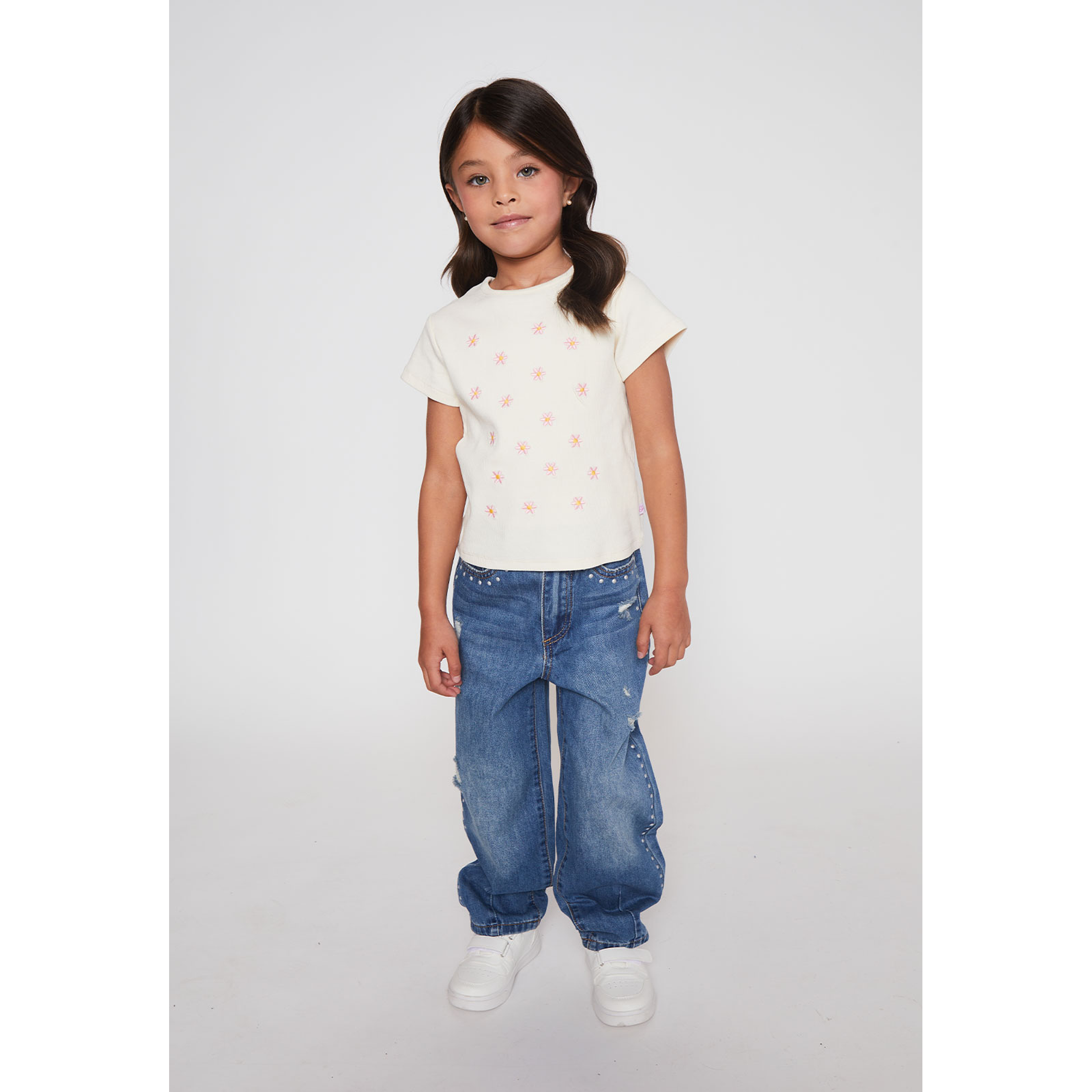 Polera Bordado Niña Crudo Familyshop 3