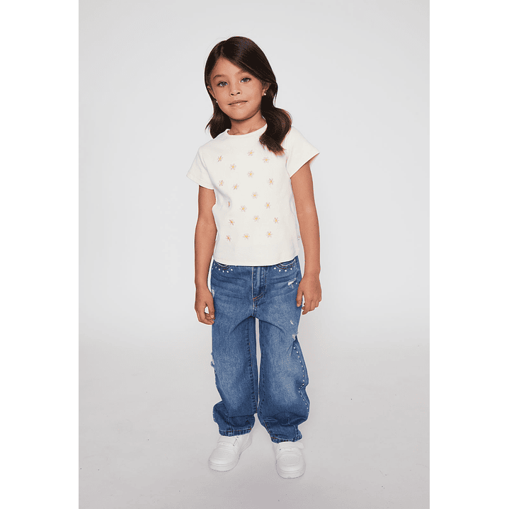 Polera Bordado Niña Crudo Familyshop 3